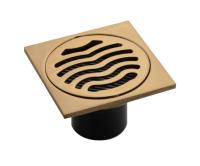 Трап золото  100х100 выход 50мм верт., решетка, сухой затвор (нерж,/сталь) MAGNUS